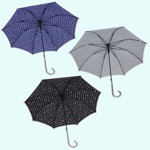 晴雨兼用傘 レディース 長傘 大きめ マルチ花ボーダー ワンタッチジャンプ 165204 ネイビー ／ まちづくり観光振興機構 UV防止加工 紫外線対策 全天候型 奈良県 田原本町