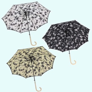 晴雨兼用傘 レディース 長傘 大きめ 花柄 ワンタッチジャンプ 165202 ベージュ ／ まちづくり観光振興機構 UV防止加工 紫外線対策 全天候型 奈良県 田原本町