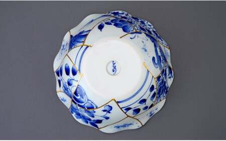 有田焼 金継手陶片紋 大鉢 職人舎  【伝統工芸士・いしはら陶工舎 石原豊孝】食器 器 うつわ 大皿 伝統工芸 陶片 金継ぎ 金彩 手描き 工業組合 A120-35