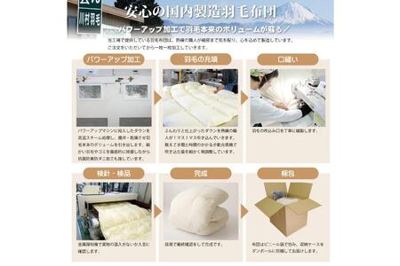【春秋用】高級 軽量 羽毛布団 セミダブル 合掛け 100×140番手 サテン グランミュゼ (無地 アイボリー) [川村羽毛 山梨県 韮崎市 20743646] 布団