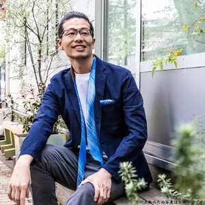 東京引染スカーフ（ブルー） 0012-008-S06