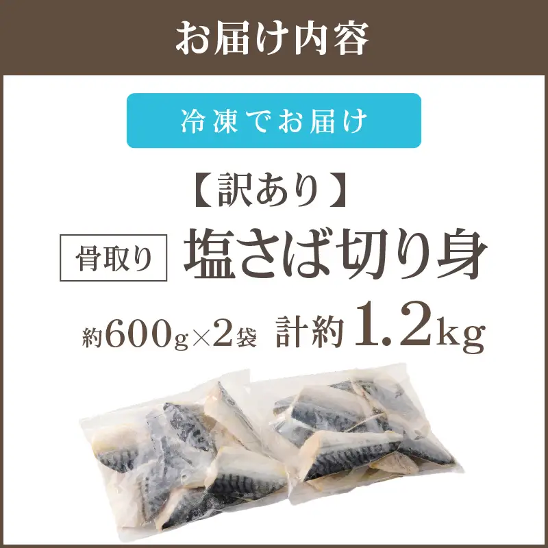 【訳あり】骨取り 塩さば切り身(600gx2袋)【A2-152】