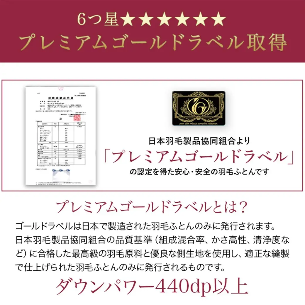 【柄ピンク】これだけあれば安心!超増量二層キルト羽毛掛布団95%プレミアムゴールドラベル1.5kg SL〔AL-J201-gpk〕_(都城市) 寒い地域 寒がりさん 綿100%80サテン しなやかさ 柔らかさ ホワイトグースダウン プレミアムゴールドラベル 高級キルト ダウンプルーフ加工