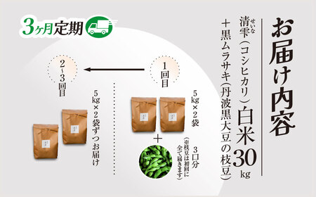 ＜令和8年10月中旬より発送！＞＜3ヶ月定期＞田んぼオーナーシップ 清雫 (3口分・白米10kg・黒ムラサキ) ふるさと納税 福知山市 田んぼ オーナー オーナー制度 米 白米 10kg 3回 30kg 令和8年度産 先行 収穫 定期 夜久野 京都 【fc-DB002-B】【合同会社夜久野清雫】