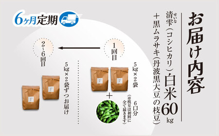 ＜令和8年10月中旬より発送！＞＜6ヶ月定期＞田んぼオーナーシップ 清雫 (6口分・白米10kg・黒ムラサキ) ふるさと納税 福知山市 田んぼ オーナー オーナー制度 米 白米 10kg 6回 60kg 令和8年度産 先行 収穫 定期 夜久野 京都 【fc-DB002-C】【合同会社夜久野清雫】