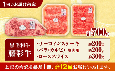 【12回定期便】くまもと黒毛和牛「藤彩牛」サーロインステーキと2種の食べ比べ  3903【有限会社 スイートサプライなかぞの】[ZDT141]