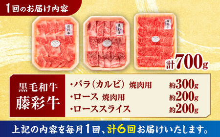 【6回定期便】くまもと黒毛和牛「藤彩牛」厳選3種の食べ比べ計700g 3902【有限会社 スイートサプライなかぞの】[ZDT136]