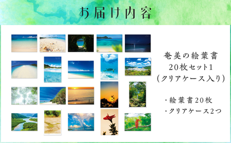 奄美 の 絵葉書 20枚 セット 1（ クリアケース 入り ） A021-040 雑貨 絵はがき ハガキ はがき 写真家 奄美絵葉書 花鳥風月 クリアケース付き 奄美の風景 メッセージ 趣味 挨拶カード 季節 安田商店 ふるさと納税 鹿児島 奄美市 おすすめ ランキング プレゼント ギフト