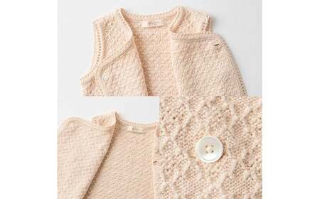 【ギフト対応】ふんわり ダブルベスト CO-W13【60営業日程度で発送】 ベビー ベビー服 赤ちゃん ベスト 羽織り リリヤーン 中空糸 オーガニック 綿 日本製