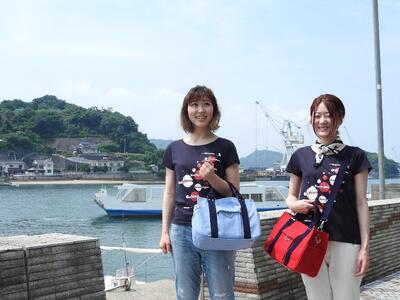 miniーKOGU (A4・ファスナー開閉）水色／紺　2WAY［尾道 帆布鞄 彩工房］