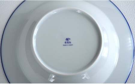 有田焼 コバルトライン・ペアスープボウル【香蘭社】食器 うつわ 器 スープ皿 瑠璃 ギフト 結婚祝い レンジOK 食洗器OK A60-95