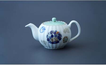 有田焼 金ミル花丸紋・二人用 茶器 セット【香蘭社】食器 うつわ 器 日本茶 緑茶 結婚祝い 縁起柄 吉祥文 ティータイム A75-61