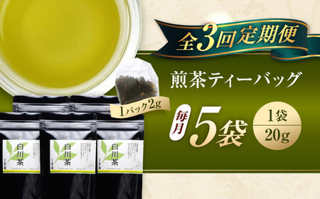【3回定期便】香る 煎茶 ティーバッグ 5袋セット お茶 国産 岐阜 白川町 / 菊之園[AWAG005]