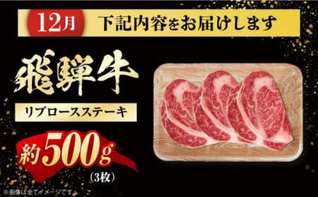 【4回定期便】 特選 飛騨牛 肩ロース リブロースステーキ 計2.6kg / 白川町 / 浅井商店[AWBJ011]