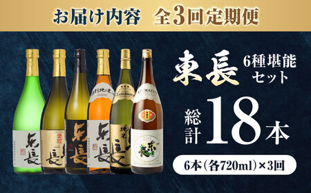 【全3回定期便】東長 6種堪能セット 計6本（大吟醸 東長・褒紋東長・純米吟醸 東長・慶紋東長・純米東長・金紋東長） 720ml / 佐賀県 / 瀬頭酒造株式会社 [41AIAD102]
