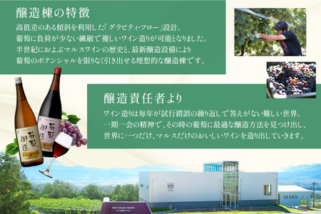 ワイン 赤 ミディアムボディ 白 やや辛口 一升瓶1.8L 4本 |ぶどうュース2本  葡萄街道 [本坊酒造株式会社マルス穂坂ワイナリー 山梨県 韮崎市 20743923] 