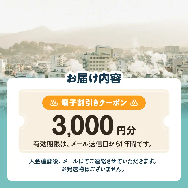オーダーメイド「別府の旅プラン」に利用可能な3,000円割引券_B097-023-02