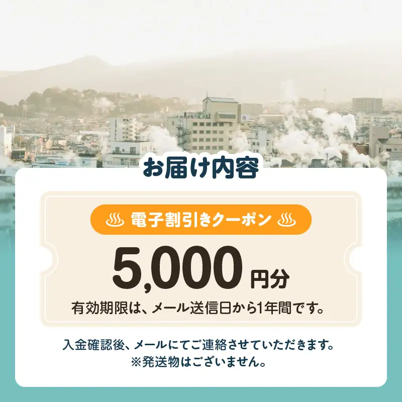 オーダーメイド「別府の旅プラン」に利用可能な5,000円割引券_B097-023-03
