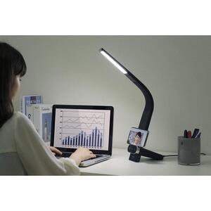 LEDデスクライトQi充電シリーズ 縦置きタイプ 調光・調色　LDL-QLDL-B　ブラック 　 一人暮らし ひとり暮らし 　 　 　