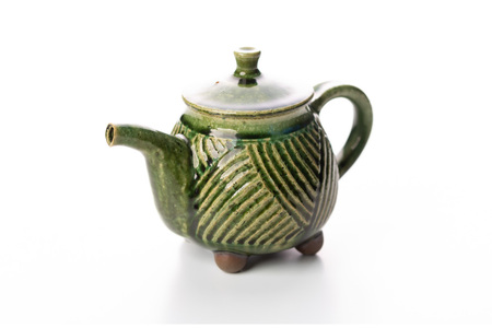 コーヒー陶器 ドリッパー コーヒーポット&ドリッパー8点セット コーヒーカップ3個 ソーサー3個 織部釉 [抱星窯 長崎県 東彼杵町 hs42bag390005]