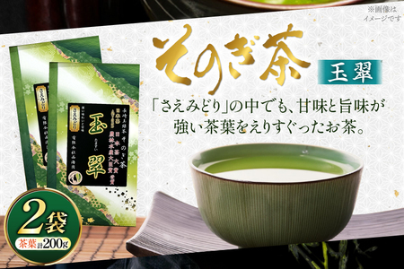 お茶 緑茶 そのぎ茶 玉翠 100g×2袋 [西海園(お茶の西海園) 長崎県 東彼杵町 hs42bag710013]