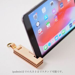 スマートフォンスタンド（ホルダー付）２色セット 本革  ハンドメイド≪シンプル 牛革　携帯 手作り≫