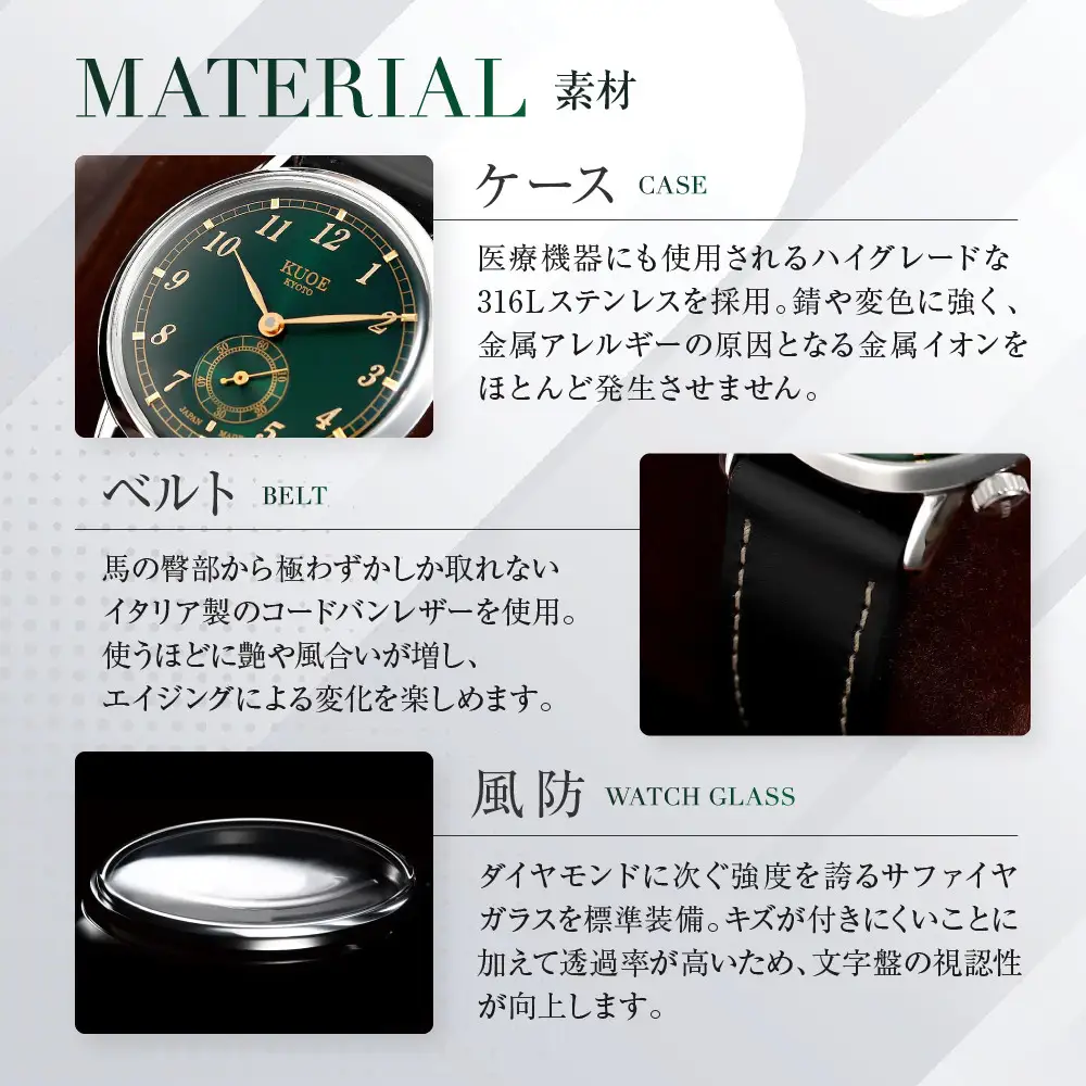 【KUOE】アンティーク腕時計 ROYAL SMITH 90-007 スモールセコンド グリーン文字盤 ｜京都発 腕時計 メディア掲載多数 人気ブランド おしゃれ