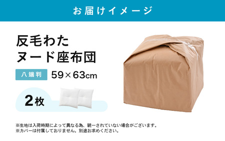 床の硬さを感じにくい「反毛わた」ヌード座布団（八端判59cm×63cm）2枚組 [A-20415]