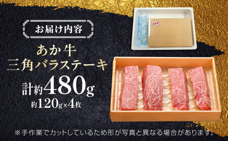 【GI認証】くまもとあか牛三角バラステーキ 約120g×4枚 三角バラステーキ [AYCQ020]