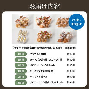 【全6回定期便】毎月違う味が楽しめる！店主厳選！ パン定期便 065-15-T03 | パン