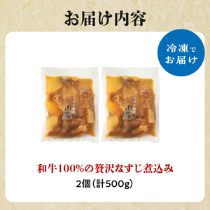 【父の日ギフト】 ≪6月21日お届け≫和牛100％の贅沢なすじ煮込み 250g×2個 500g 牛すじ 煮込み すじ煮込み 牛すじ煮込み  093-10-F