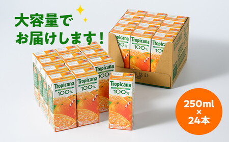 【定期便4ヶ月】トロピカーナ 100％ オレンジ 250ml LLスリム×24本 ※離島への配送不可