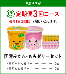 【3ヶ月定期便】愛知ヨーク　国産みかんゼリー・国産ももゼリー　20個入［108A15-T］