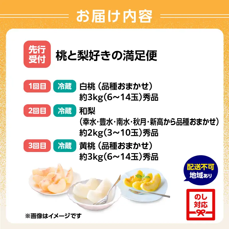 ≪先行受付≫【2026年度発送】 桃と梨好きの満足定期便【定期便全3回】060-T10