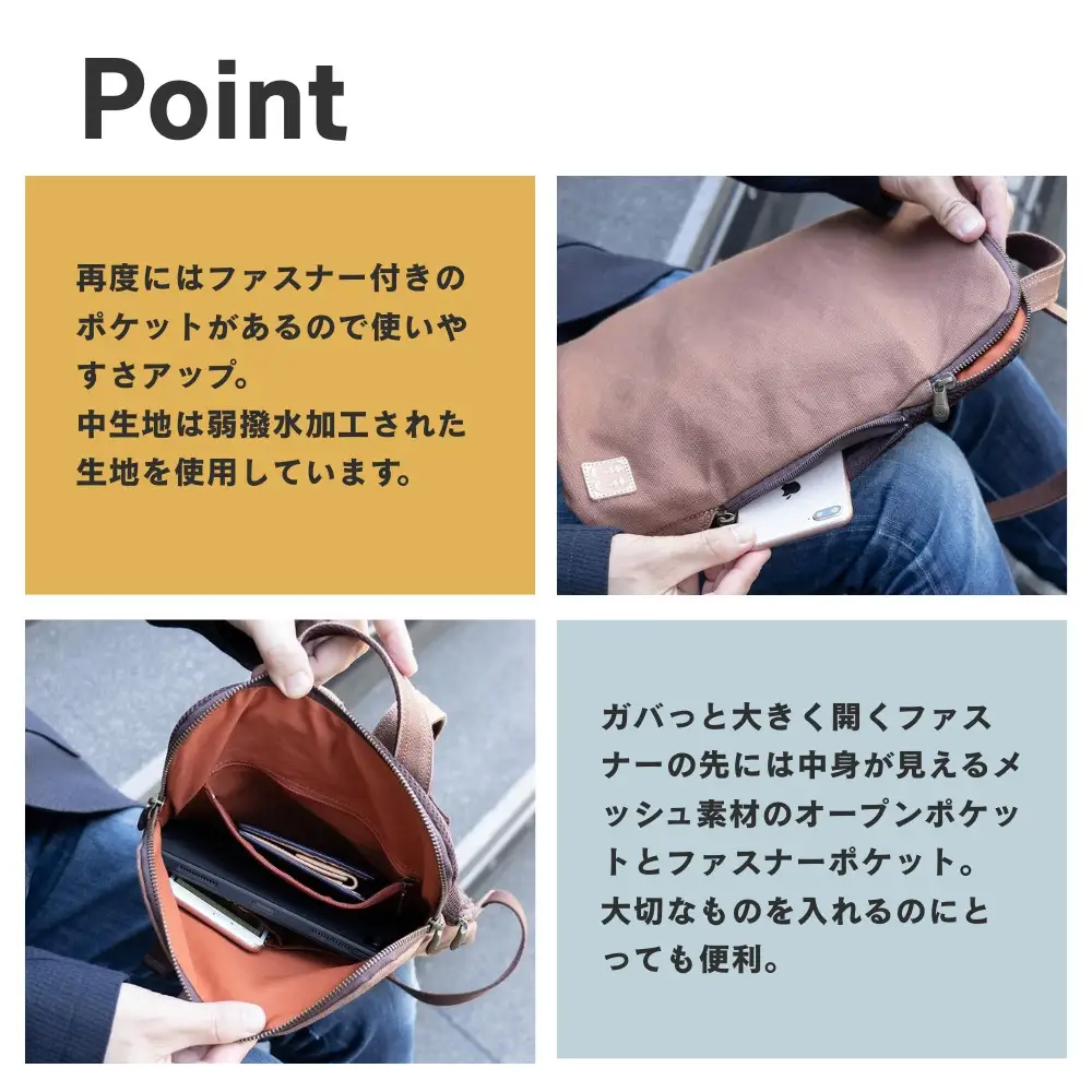 【creareきき】薄マチリュック / 藍 柿渋帆布｜京都 人気バッグ 男女兼用バッグ