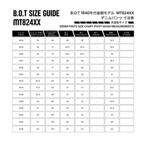 MT824XX(1940年代後半モデル) bot mtlocaldenimstudio beyondoftrust デニム 大戦 大戦モデル ファッション 鳥取県日野町 (ヴィンテージジーンズ工房 B.O.T)
