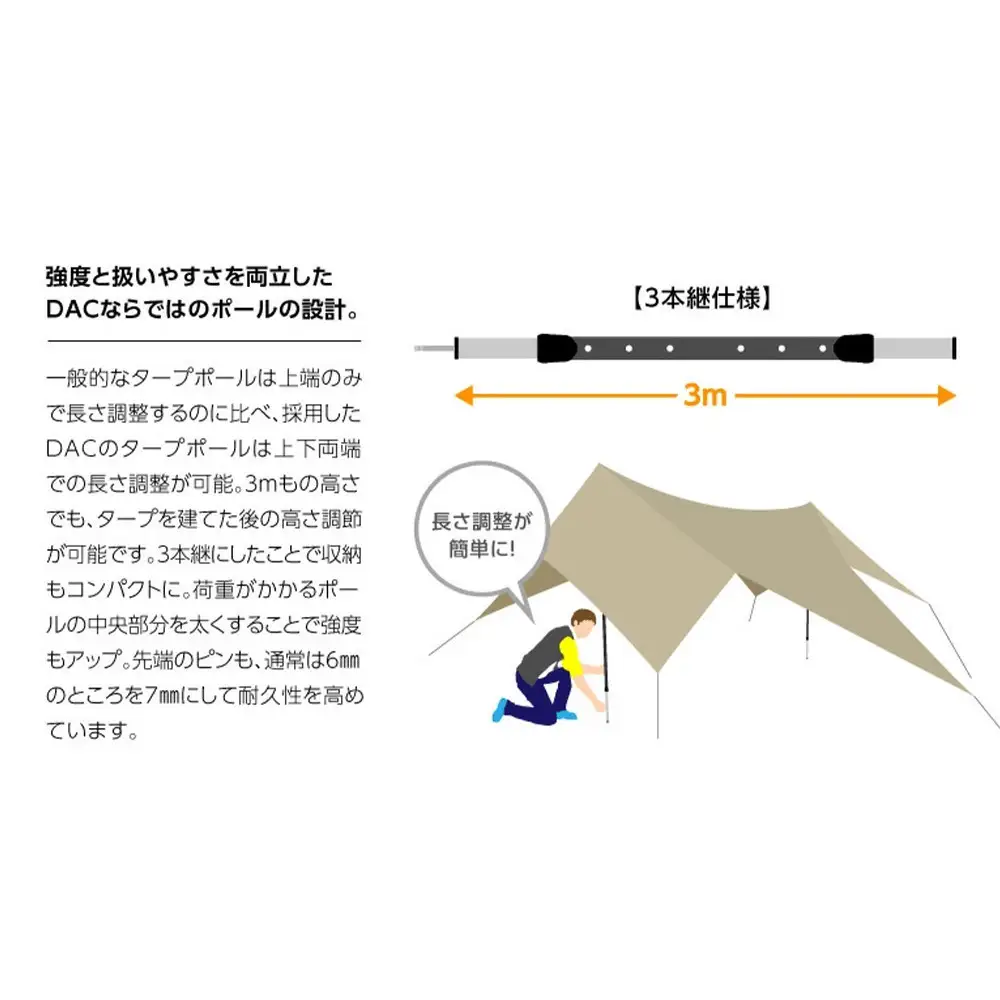 【鎌倉天幕】TARP 530DL D パネル&メッシュ脱着 タープ DACポールセット KTM530D 