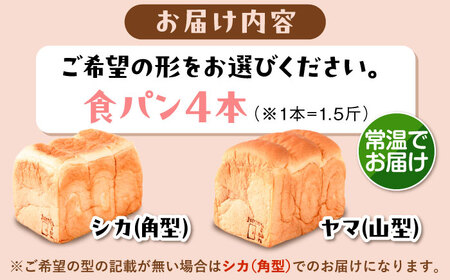 【常温】 トーストが美味しい！無添加食パン 4本 (形が選べる)  糸島市 / 糸島食ぱんや [AAP016]