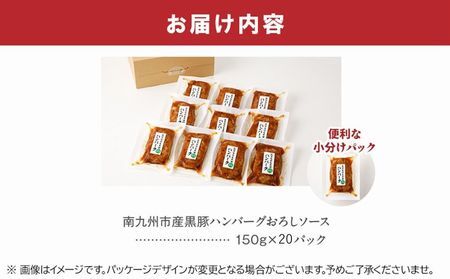 かごしま黒豚ハンバーグおろしソース20個【配送不可地域：離島】【1186219】