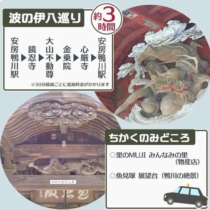 【千葉県鴨川市】観光タクシー貸切利用券 １時間（定員４名／１台）　[0027-0008]