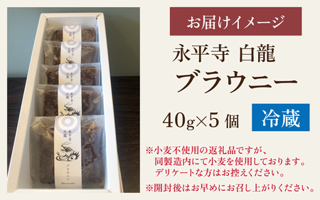 永平寺白龍ブラウニー　[A-071002] チョコレート チョコ 洋菓子 濃厚 ブラウニー 米粉 酒蔵吉田酒造 酒粕 バレンタインデー ホワイトデー 福井県 永平寺 ギフト プレゼント 箱