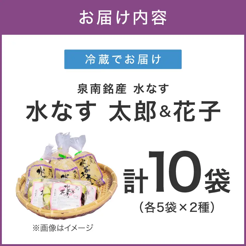 泉南銘産 水なすペアセット 太郎＆花子 計10個【042D-022】