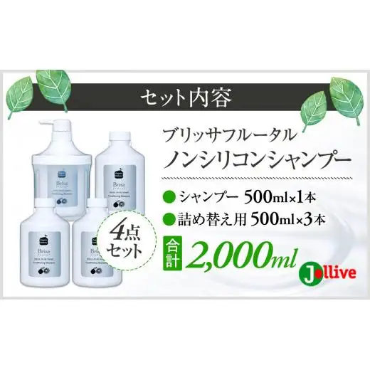 L05-012 ブリッサフルータル ノンシリコンシャンプー（500mL×1本、詰替え500mL×3本）