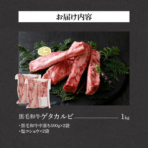 山樹の黒毛和牛ゲタカルビ 1kg（塩コショウ別添）［047R32］