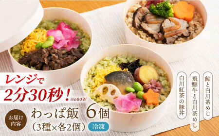 白川茶香る わっぱ飯 3種×2個 白川町 / 一力屋[AWAE006] 牛肉