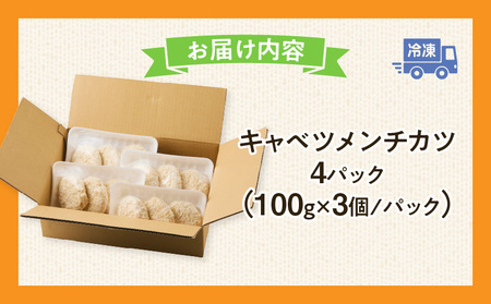 肉屋が作るこだわりキャベツメンチカツ（100g×3個×4パック）・T134