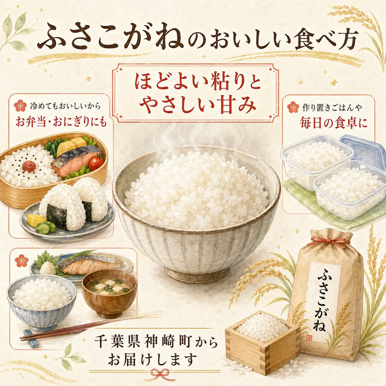 【ふるさと納税】【令和8年産 新米先行予約】米 20kg 千葉県神崎町産 ふさこがね 白米（5kg×4袋） 早場米 冷めてもおいしい お弁当 おにぎり たっぷり 家庭用 [025-a016]
