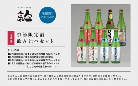 【定期便】年4回届く！人気酒造の季節限定酒を飲み比べ 【人気酒造株式会社】