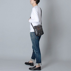 豊岡鞄　帆布PU×レザーショルダーＳ（24-170）ブラック