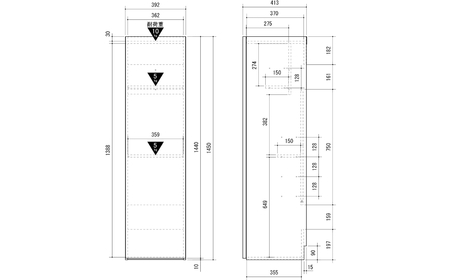 家具 掃除機収納 ロッカー  ブラウン ≪LFM-1440ST-DB≫ 家具 朝日木材